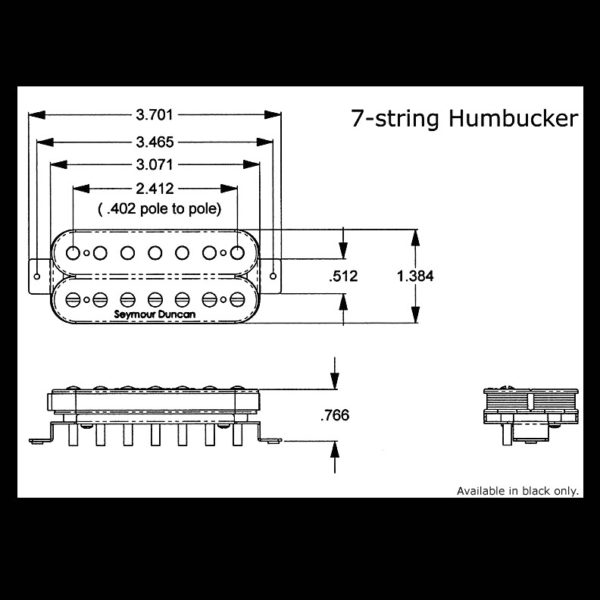 Cápsulas Seymour Duncan SH-4 JB Model Blk 7 Cuerdas 1