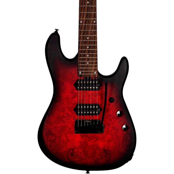 Guitarra Eléctrica Sterling by Music Man Jason Richardson Cutlass Signature 7 Dark Scarlet Burst Satin 1