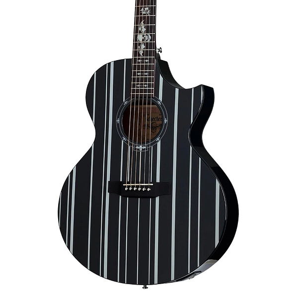 Guitarra Electroacústica Schecter Guitar Research Synyster Gates 3700 Gloss Black with Silver Pinstripes